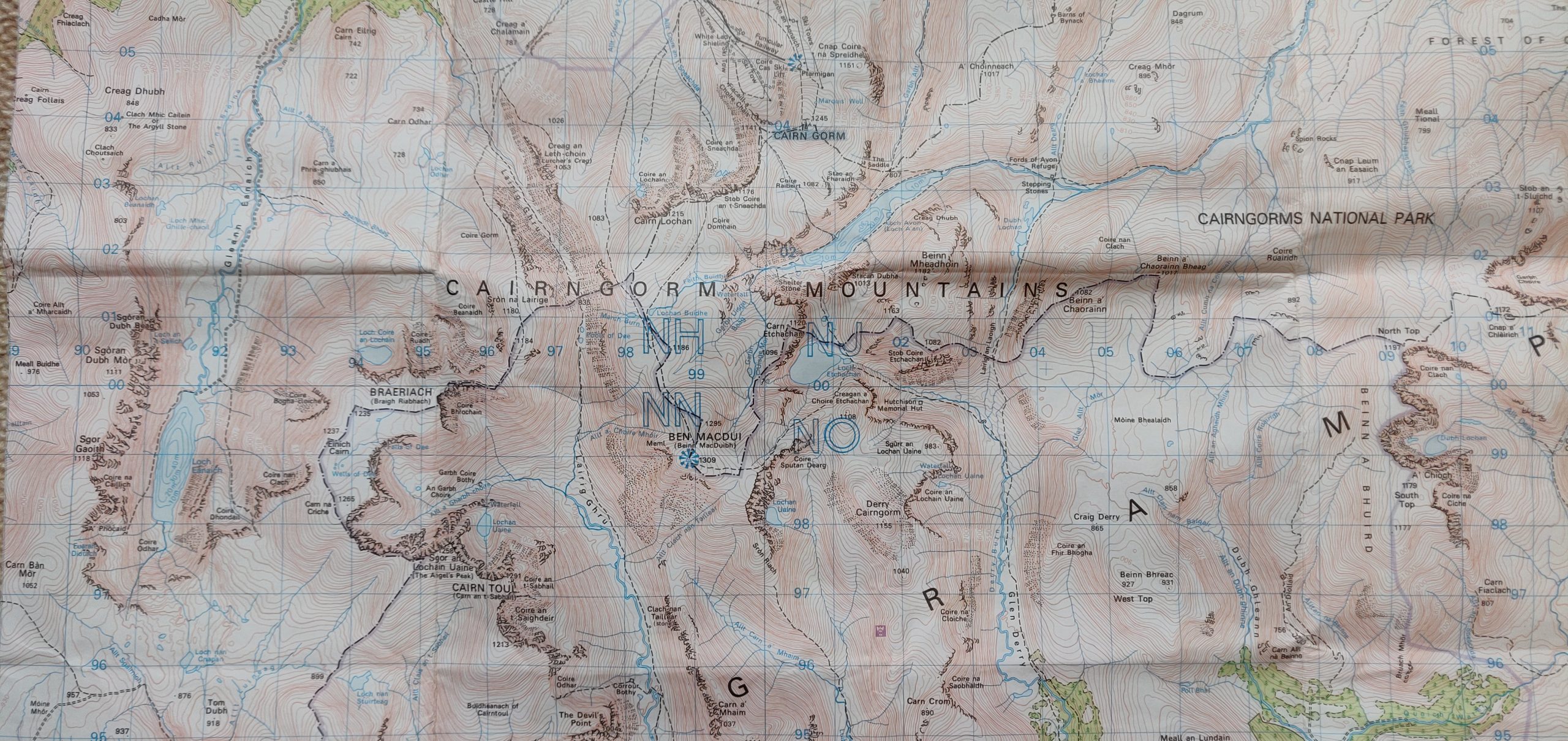OS map of Cairngorm Mountains