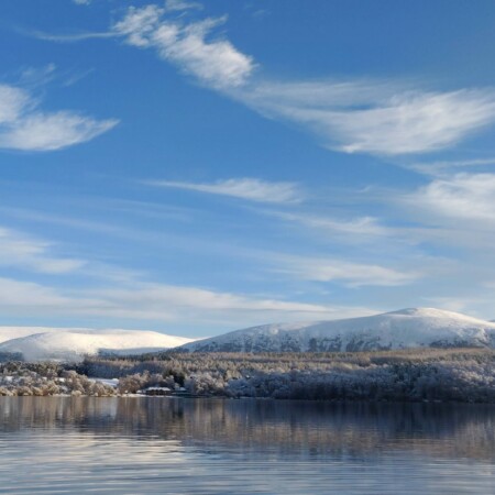 Loch Insh & Feshie Hills in winter