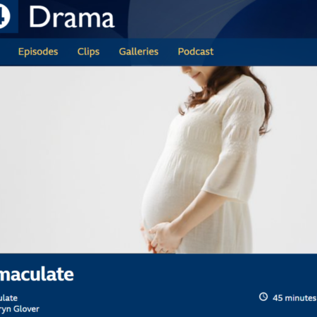 BBC Radio 4 webpage for Merryn Glover's play Immaculate